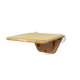 Wooden cat shelf with sisal surface on a white background